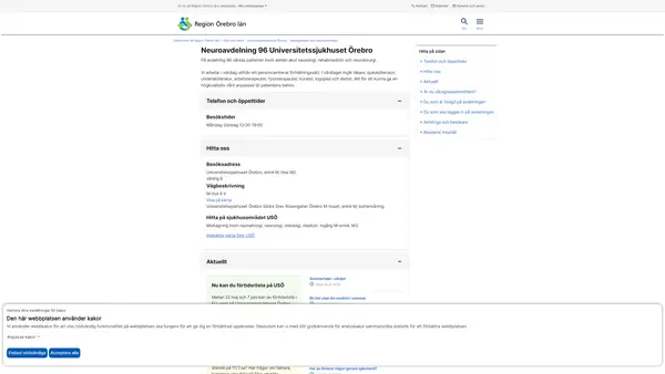 Neuroavdelning 96 Universitetssjukhuset Örebro