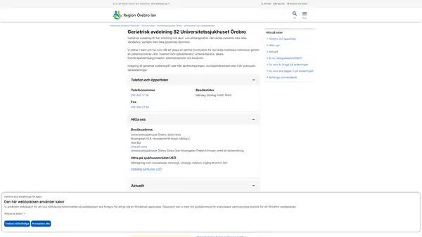 Geriatrisk avdelning 82 Universitetssjukhuset Örebro