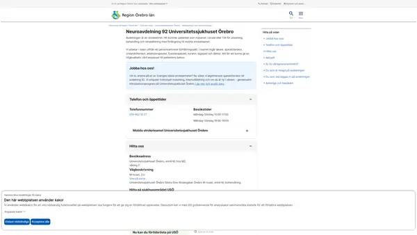 Neuroavdelning 92 Universitetssjukhuset Örebro