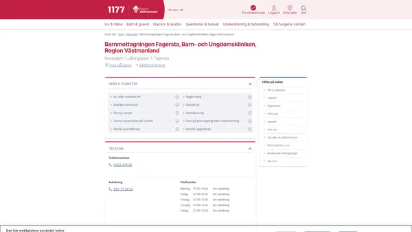 Barnmottagningen Fagersta, Barn- och Ungdomskliniken, Region Västmanland