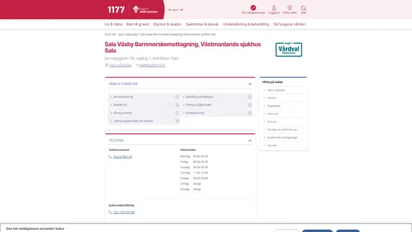 Sala Väsby Barnmorskemottagning, Västmanlands sjukhus Sala