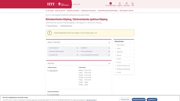 Rehabenheten Köping, Västmanlands sjukhus Köping