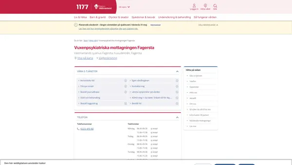 Vuxenpsykiatriska mottagningen Fagersta