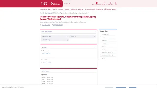 Rehabenheten Fagersta, Västmanlands sjukhus Köping, Region Västmanland