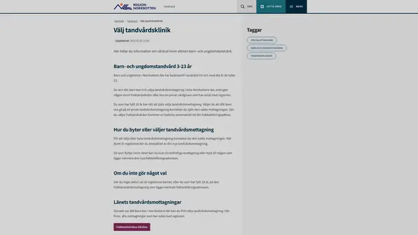 Specialisttandvård Tandregleringen Piteå