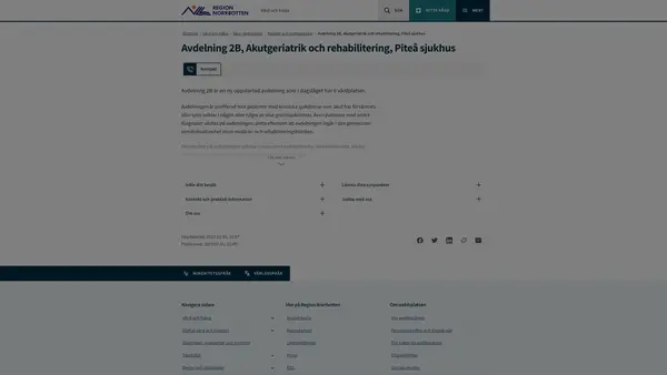 Avd 2B Akutgeriatrik och rehab Piteå sjukhus, Piteå