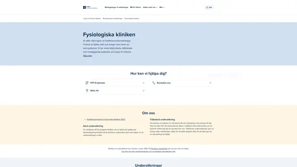 Fysiologiska kliniken, Capio S:t Görans Sjukhus