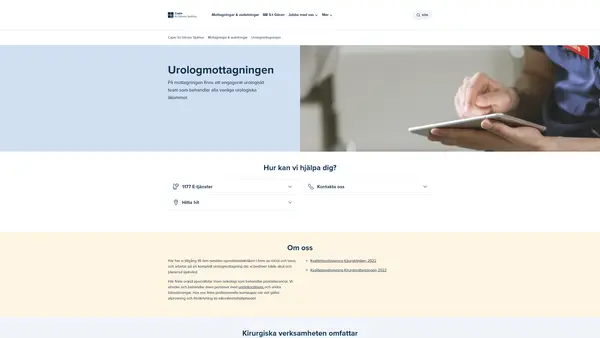 Urologmottagningen, Capio S:t Görans Sjukhus