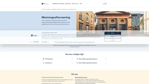 Mammografiscreening E, Capio S:t Görans Sjukhus